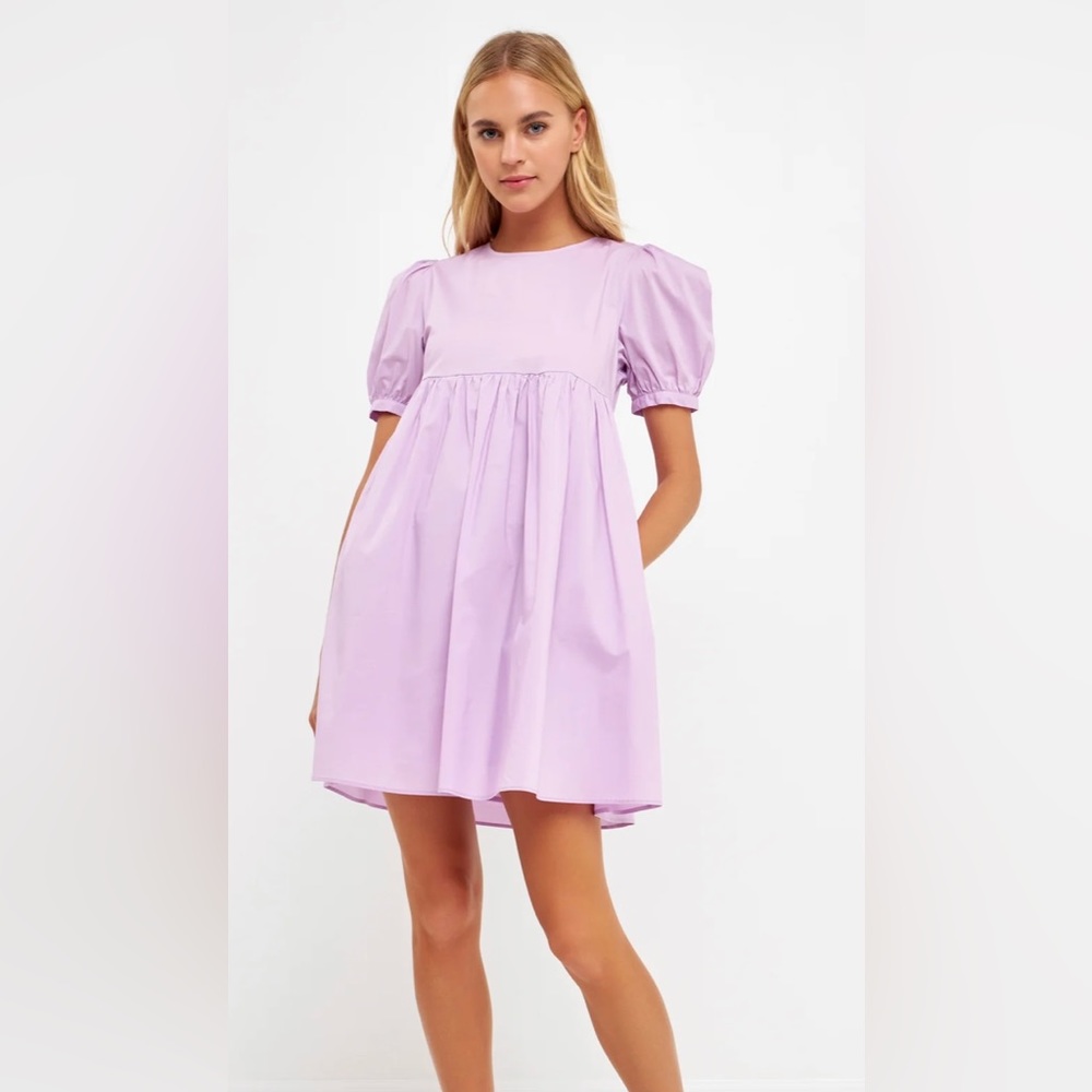 English Factory BLUE Babydoll mini dress